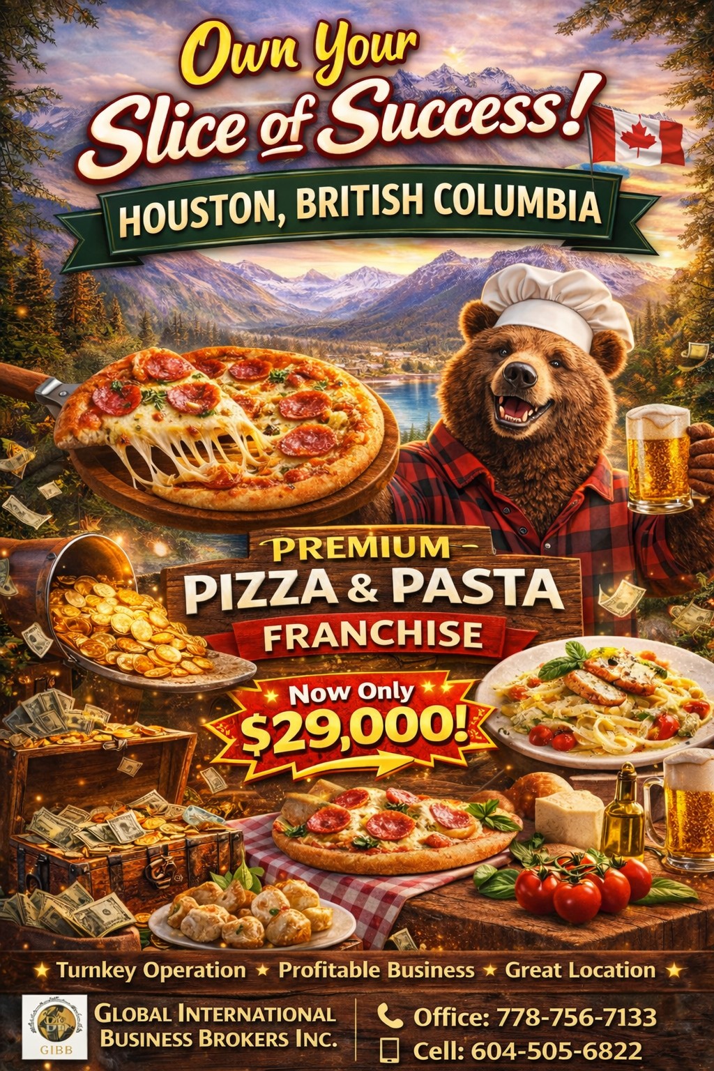 Pizza and Pasta Franchise in Houston, BC on sale